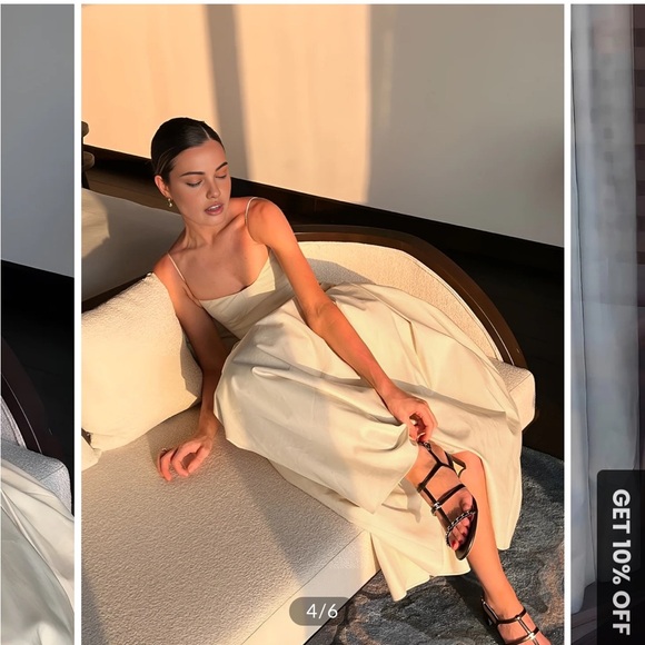 Commense Pleated Cami Maxi Dress in Apricot - Picture 7 of 8